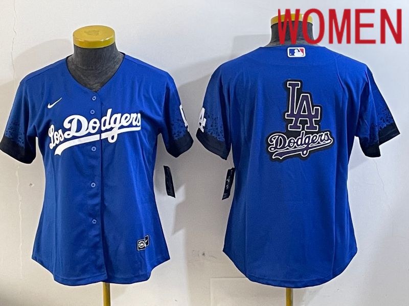 Women Los Angeles Dodgers blank 2024 blue jersey 202411202->women mlb jersey->Women Jersey